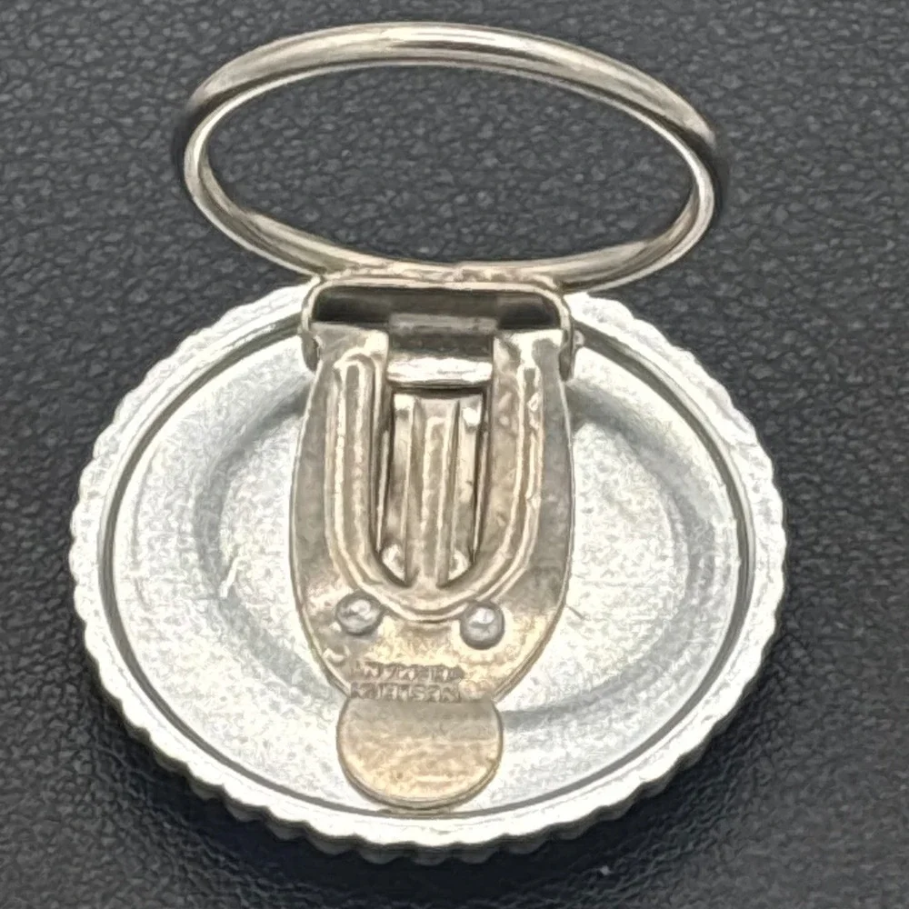 Vintage Western Germany Scarf Clip Women OS Silver Tone Concentric Rope Textured